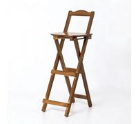 Milageto Chaise Pliante Tabouret Dossier Siège Comptoir Bambou Gain de Place Cadre en X Pliable à Plat Assise Confortable Appui-Pieds Convient aux Cuisines, Grand - 96CM, Thé