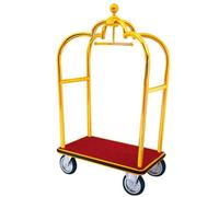 Milageto Chariot à Bagages d'Hôtel Chariot Valet Trolley Diable Plateforme en Acier Inoxydable Tube Épais Diamètre 51 Mm Construction Solide Roulement Souple