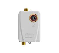 Milageto Chauffe Instantané Électrique sans Réservoir Mural Compact pour Robinet Corps Rectangulaire Inox Affichage, Blanc