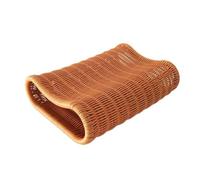 Milageto Coussin en rotin tressé à la main, marron, accessoire literie, bords arrondis, S