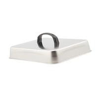 Milageto Couvercle Rectangulaire en Acier Inoxydable, Dôme Culinaire Multifonction avec Poignée Anti-Chaleur, Couvercle Culinaire Anti-Éclaboussures, Cloche pour Burgers/Fromage/Barbecue, 31X24X5CM