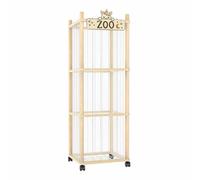 Milageto Étagère de Rangement pour Enfants Meuble Jouets Bibliothèque Organisateur Armoire Bois et Cordons Élastiques Solution Ludique pour Peluches et Poupées