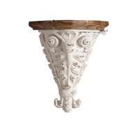 Milageto Étagère Murale Étagère Support Console Présente Une Base Sculptée Ornementale avec Motifs à Volutes et Fleuris Résine et Bois de Sapin Convient au, A3115