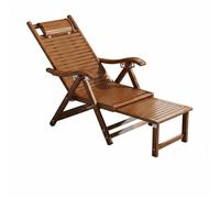 Milageto Fauteuil Inclinable Pliant Transat Pliant Fauteuil Relax Jardin pour Repos, Pause, Marron, Version Allongée