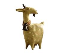Milageto Figurine Chèvre en Résine Style Ferme Ornement Chèvre Clochte Rustique Décoratif pr Manteau Cheminée, Entrée, Table Console, Jaune