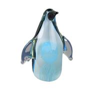 Milageto Figurine de Pingouin en Verre Artistique avec méduse, Statue d'animal soufflée à la Main, Objet de Collection pour décoration de Table de Chambre à