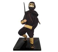 Milageto Figurine Guerrier Furtif Japonaise Fête à Thème Poupée Japonaise Artisanale Léger Statue Décorative, Noir, Ninja Accroupi