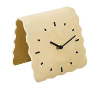 Milageto Horloge de bureau analogique décorative, simple et créative, silencieuse, en acrylique, pour étagère, cheminée ou cuisine, Beige