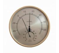 Milageto Hygromètre Thermomètre Analogique à Cadran Rond Face Dorée Métal Lecture Rapide Aiguilles Dédiées Température Humidité Affichage Clair Suivi Quotidien, 180MM Metal Frame