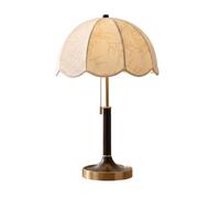 Milageto Lampe de Chevet Lampe de Table Lampe de Bureau Luminaire d'Intérieur en Métal et Bois Abat Jour Textile Diffusion Douce, Américain, Noir + Laiton, Connecté À L Application Mijia