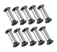 Milageto Lot de 10 vis de fixation pour plaque de manche de couteau, rivets à tête plate, rivets à vis pour couteaux pour chapeaux, chaussures, outils de