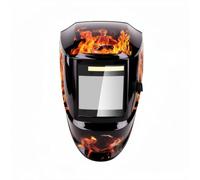 Milageto Masque de Soudage Casque Visière Écran, Masque De Soudage À Obscurcissement Automatique avec Motif Flamme Et Crâne, Modèle Couleur Vraie