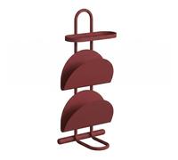 Milageto Meuble d'Appoint Salon Table d'Appoint Porte Revues Table Basse Table de Chevet Forme Épurée avec Support Encastré Adapté au Salon Chambre Balcon Lecture, Brun Rougeâtre