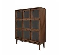 Milageto Mini Armoire de Rangement Miniature Armoire Placard Vitrine Étagère en Bois Finition Grain avec 9 Cases pour Organiser des Accessoires de Maison de, Moderne, Minimaliste-A