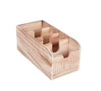Milageto Multi Compartment Organiz Boîte de Rangement en Bois avec Plusieurs Compartiments Organisateur de Bureau Séparateur de Paquets Ouverture en Pente en, Bois Brûlé, 28 13.3 12cm