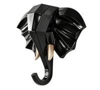 Milageto Patère à Tête D'éléphant Robuste | Gain, Polyvalent, Patère Autocollante Décorative, pr rrière la Porte, Bureau, Noir