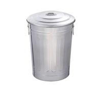 Milageto Pbelle Cvercle Utilitaire | Robuste, Cylindrique, Collecteur Déchs, pr Extérieur D'entrée, Espace Public, Collectivités, Argent, 48L