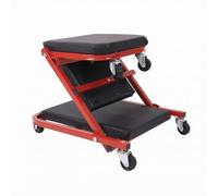 Milageto Plateforme de Travail Pliable Chariot d'Atelier Siège de Réparation Creeper Mécanicien Support à Double Position en Acier Carbone avec Plateau, Noir, Rouge