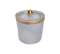 Milageto Porte-tige de maquillage, pot, boîte de rangement de coton-tige, multifonctionnel, organisateur pour comptoir, commode, Blanche