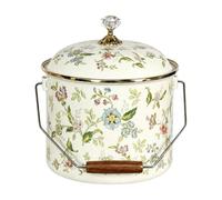 Milageto Pot En Émail Cylindrique Résistant à le Feu Nue Pot Décoration Florale Polyvalent Marmite Cvercle Arrondi, Style A