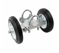 Milageto Roulette de Porte Coulissante de Portail de Soutien Double Roue Fixation Ajustable Étrier en U Construction Acier et Roulettes Caoutchouc Adaptée Portail de Cour Jardin Chemin, 8 Pouces