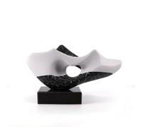 Milageto Sculpture Décorative en Pierre Ornement de Table Statue Abstraite Silhouette Apaisante en Résine et Marbre sur Focal, 57cm 22cm 35cm, S款