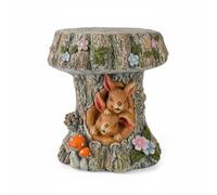 Milageto Siège Décoratif Tabouret Tronc Animaux Banc Jardin Support Plante en Oxyde de Magnésium Motifs Floraux Reliefs Animaliers Style Champêtre Adapté aux, Écureuil sur Souche