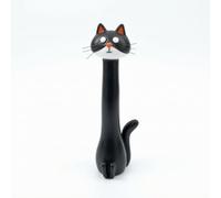 Milageto Statuette Chat Figurine Chat Statue Ornement Chat Sculpture Résine Tête Oversize Oreilles Pointues Effet Ludique Déco Adaptée aux Bureaux Étagères, Chat Gingembre Crème