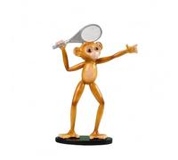 Milageto Statuette Singe Figurine Ornement Animal Décor Résine Teinte Ambrée Transparence Élégante Lumière Réfléchie Discrète, Singe De Yoga - Étirement des Jambes