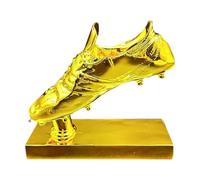 Milageto Trophée de Football Figurine Cadeau d'anniversaire Sculpture décorative Trophée de Football pour Armoire Bibliothèque Bureau Salon, Base en Or