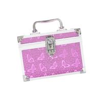 Milageto Trousse de manucure, organiseur de maquillage sécurisé avec poignée, trousse de maquillage, boîte à outils de massage SPA pour travaux manuels et, Rose