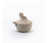 Milageto Vase en Céramique Vase Décoratif Amphore Moderne Pot à Fleurs Œuvre Décorative Contemporaine Ligne Silhouette Sculptée Adapté au Séjour Bibliothèque Table Console H, Beige, 32.5 30 H28.5cm