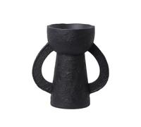 Milageto Vase en Résine Synthétique Sculptural Vase Décoratif en Résine Texturé Récipient Artistique pr Décoration Intérieure, on, Composition Florale, Noir
