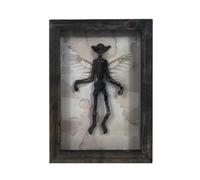 Milageto Vitrine Murale Squelte Ailes à Suspendre Cadre Figurine Squeltique Mural Cadre Spécimen Squelte pr Décoration Halloween, Noir