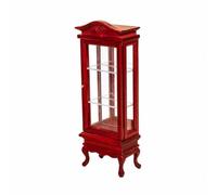 Milageto Vitrine Ppée Vitré Vitrine D'exposition Miniature à l'échelle 1:12 Décoratif Armoire Vitrée en Bois Miniature, Rouge