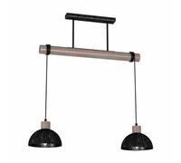 Milagro ERIK Lampe suspendue 2XE27 noir scié/bois patiné