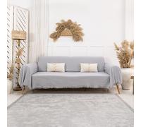 Milam London Grand Jeté Canapé 3 Places, Housse Canapé | 180 x 300cm Gris, Jeté Canapé & Divan, Couverture Coton, Protège-Canapé Animaux