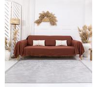 Milam London Grand Jeté Canapé 3 Places, Housse Canapé | 180 x 300cm Terracotta, Jeté Canapé & Divan, Couverture Coton, Protège-Canapé Animaux