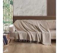 Milam London Jeté Canapé 2 Places, Couvre-lit Double 200x230 cm | Beige Jeté Canapé 2 Places, Couvre-lit Double, Couverture Coton Canapé, Caravane & Voiture