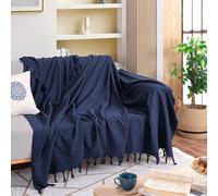 Milam London Jeté Canapé 2 Places, Couvre-lit Double 200x230 cm | Bleu Marine Jeté Canapé 2 Places, Couvre-lit Double, Couverture Coton Canapé, Caravane & Voiture