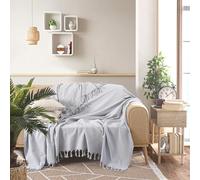 Milam London Jeté Canapé 2 Places, Couvre-lit Double 200x230 cm | Gris Argenté Jeté Canapé 2 Places, Couvre-lit Double, Couverture Coton Canapé, Caravane & Voiture