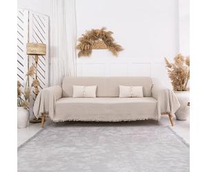 Milam London Jeté de canapé 3 places - 100 % coton - 180 x 300 cm - Beige