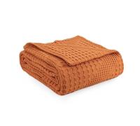 Milam London Jeté de lit Super King Size | 100 % coton doux extra large | Couvre-lits Super King | Couverture pour lit | Collection Joanna | 250 x 280 cm - Orange brûlé