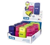 Milan Display Box 16 Erasers With Pencil Sharpener Tri Acid Series Clair Enfants