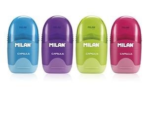 Milan 4701116 Présentoir 16 taille-crayons + gomme Capsule