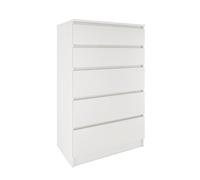 MILAN 5 - Commode contemporaine chambre/salon/bureau 40x70x112 - 5 tiroirs coulissants - Meuble de rangementent - Chiffonier