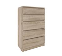 MILAN 5 - Commode contemporaine chambre/salon/bureau 40x70x112 - 5 tiroirs coulissants - Meuble de rangementent - Chiffonier