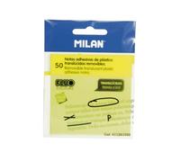 MILAN Notes adhésives translucides amovibles – 50 notes Jaune fluo 76 x 76 mm