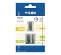 Milan 64056 Lot de 2 taille-crayons en aluminium Argenté