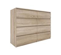 MILAN 8/120 - Commode contemporaine chambre/salon/bureau 40x120x97 - 8 tiroirs coulissants - Meuble de rangementent - Chiffonier
